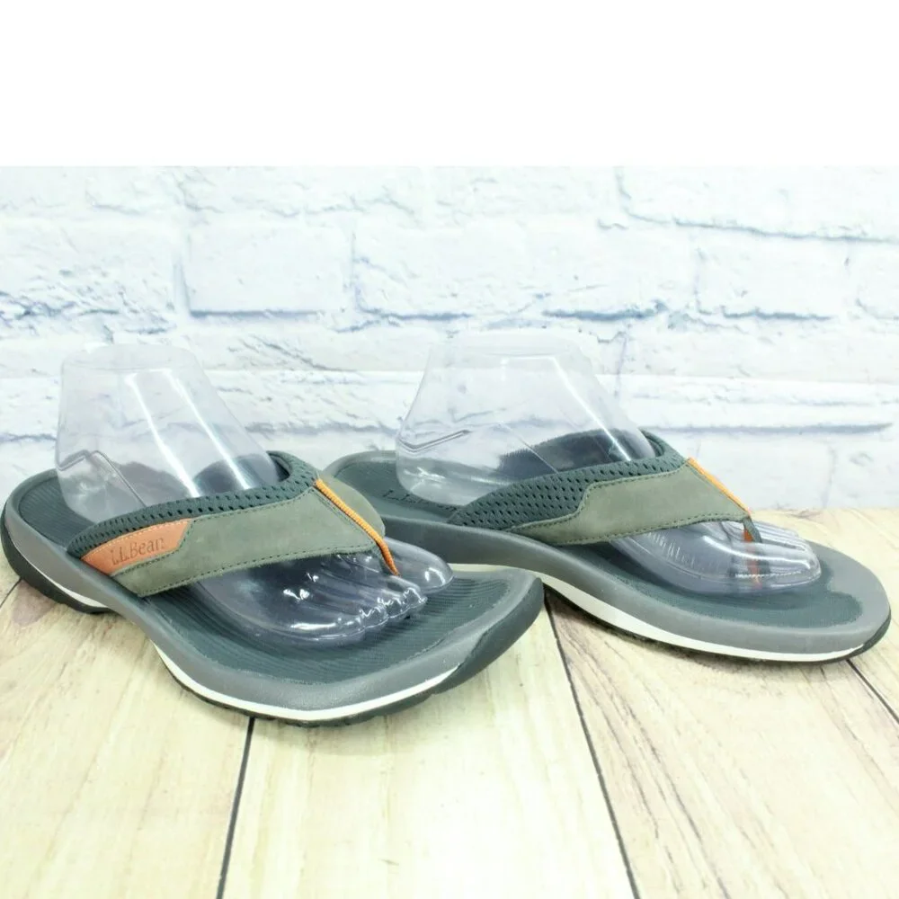 LL Bean Swift River Multicolor Leather Flip Flop Sports Sandals Size 10 M - Picture 3 of 9